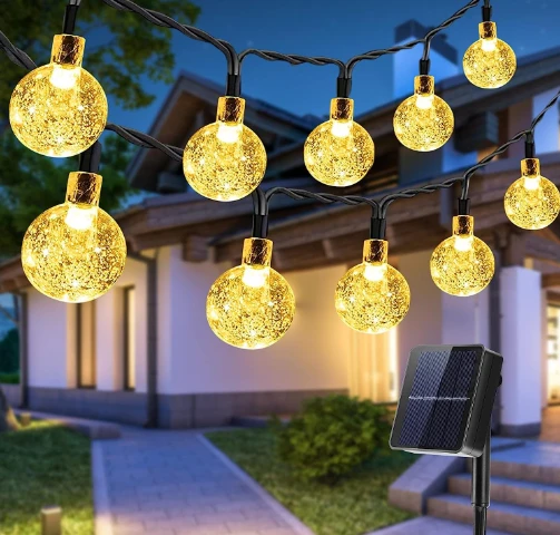 7m 50 Led Gün Işığı Solar Bahçe Aydınlatma Dekorasyon Güneş Enerjili - Resim 2