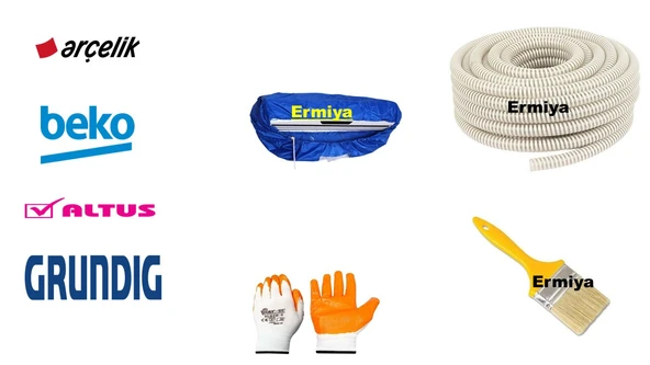 Evrensel  9/12/18- Btü  Klima Branda Temizlik Seti-Hortum -Fırça-Eldive ürün görseli 1
