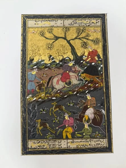 Gecenin İhtişamında Av Adlı El Yapımı Minyatür Resim 28x17 cm ürün görseli 1