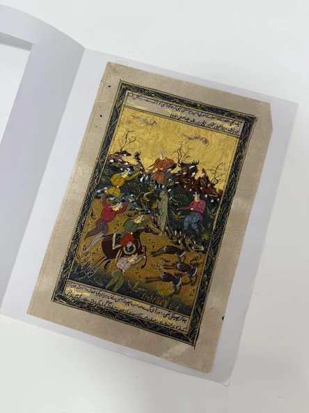 Cengaver Süvari ile İhtişamlı Şölen Adlı El Yapımı Minyatür Resim 28x17 cm - Resim 5