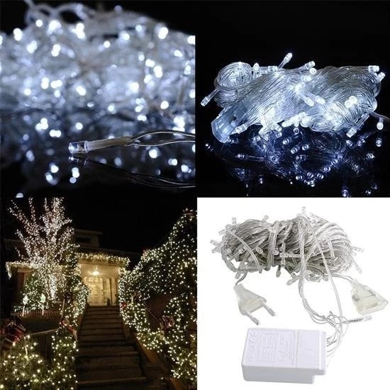 BUFFER® 100 Ledli 8 Fonksiyonlu 10 Metre Led Aydınlatma Dekor Lambası (beyaz) - Resim 5