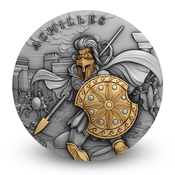 AgaKulche Achilles Altın Kaplama Gümüş Sikke Coin ürün görseli 1