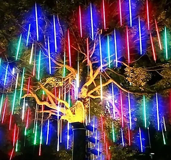 8 Adet Meteor Kayan Tüp Led Ağaç Bahçe Solar Güneş Enerjili Led S-12 - Resim 2