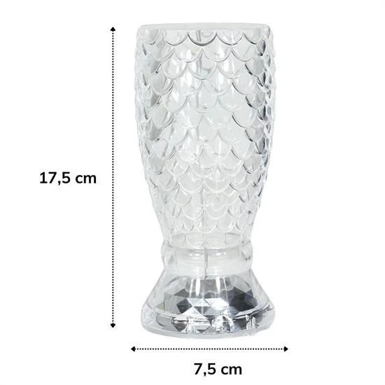 BUFFER® Balık Süzgeç Model USB Şarjlı Kumandalı 16Farklı Işık Modlu Masa Üstü Kristal Akrilik Led - Resim 5