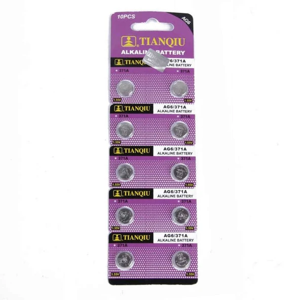TIANQIU AG6 LR920/371 Alkalin 10'lu Düğme Pil ürün görseli 1