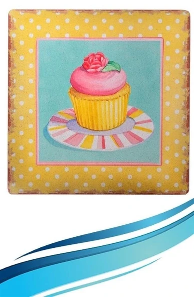BUFFER® Decotown Duvar Panosu 40*40 Cup Cake Muffin Motifli Duvar Süsü - Resim 2