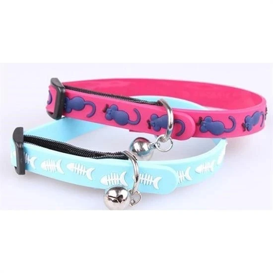 BUFFER® Çıngıraklı Zilli Sevimli Renkli Slikon Kedi Köpek Boyun Tasması - Resim 8