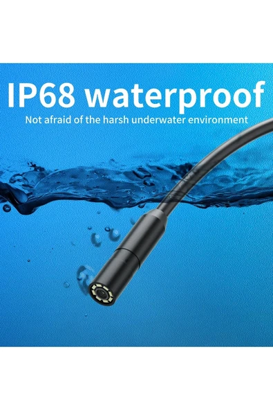 Endoskop Yılan Video Kamera İos Uyumlu Led’li 10 Metre 7 Mm Sert Kablo 2mp Full Hd - Resim 2