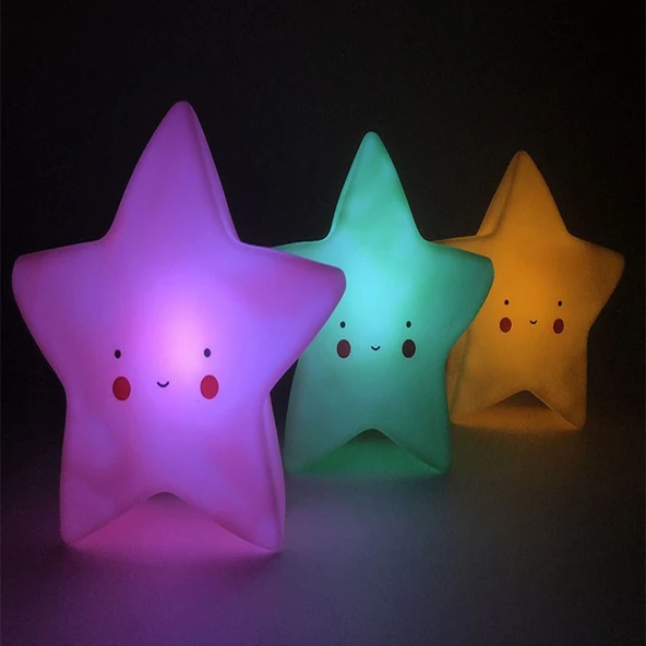 Gülen Yıldız Tasarımlı Led Işıklı Masa Lambası - Resim 2