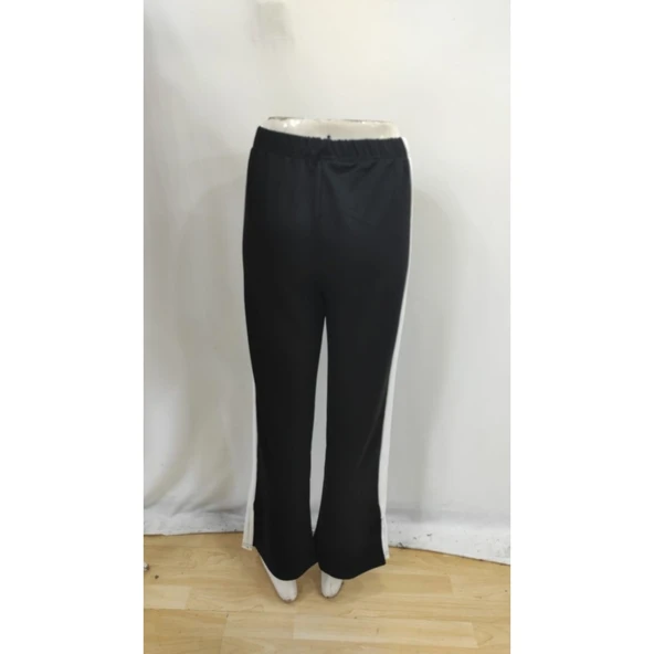 Lucky Life Lucky Life Kadın Yüksek Bel Yan şerit Detaylı Yırtmaçlı Viskon Iki Iplik Pantolon - Resim 8