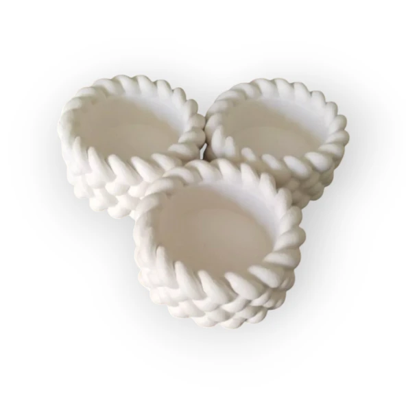 3 adet Örgü Desenli Mumluk Dekoratif el yapımı ürün görseli 1