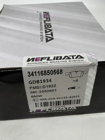 Neflibata Bmw F30 Ön Fren Balatası Takımı 34116850568 - Resim 3