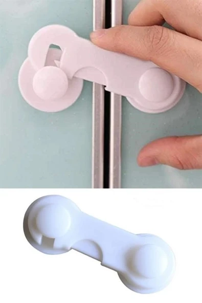 BUFFER® Bebek Çocuk Güvenliği Çekmece ve Dolap İçin Kendiliğinde Yapışkanlı Vidasız Kapak Kilidi - 6