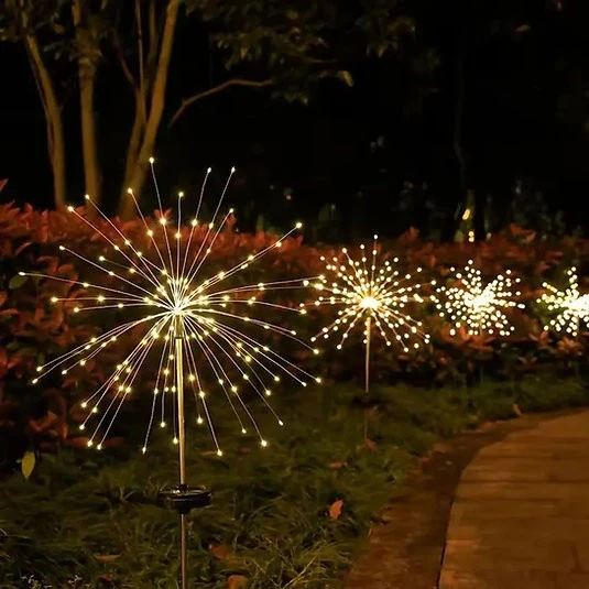 Solar Havai Fişek Dekor Led Işık Bahçe Aydınlatma S-50 - Resim 2