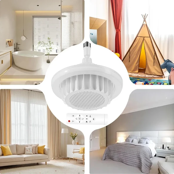 Istıcılı, Kumandalı, 3 Işık Modlu Led Ampul Isıtıcı Led Avize Ortam Isıtan 36 Watt 3900 Lümen Ampul - Resim 5