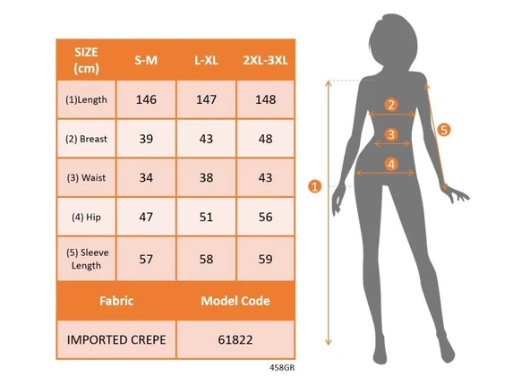 Lucky Life Kadın  Uzun Kollu Madonna Yakalı Yırtmaç Detaylı Uzun Ithal Krep Elbise - Resim 5