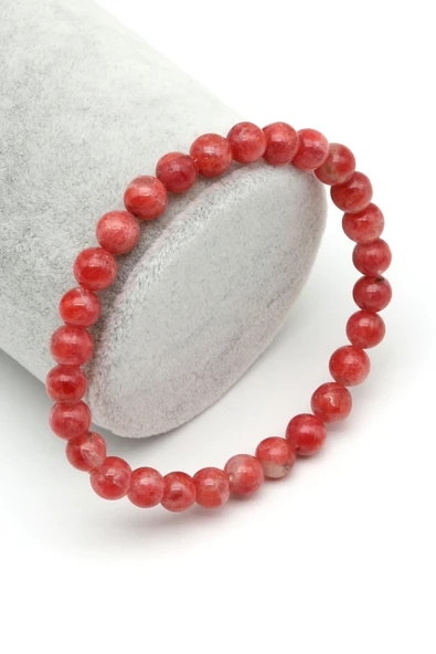 Rodonit Doğal Taş Bileklik 6 mm Küre Kesim - BLK-2009 ürün görseli 1