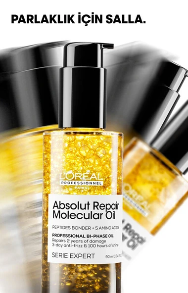 LOreal Professionnel Absolut Repair Molecular Çift Fazlı Profesyonel Bakım Yağı 90 ml - Resim 3