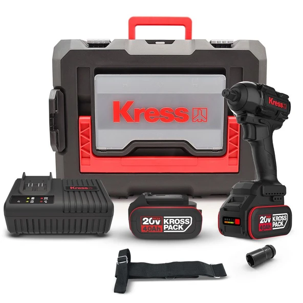 Kress KH275 20Volt/4.0Ah Li-ion Çift Akülü 500Nm Kömürsüz Profesyonel Şarjlı Somun Sıkma