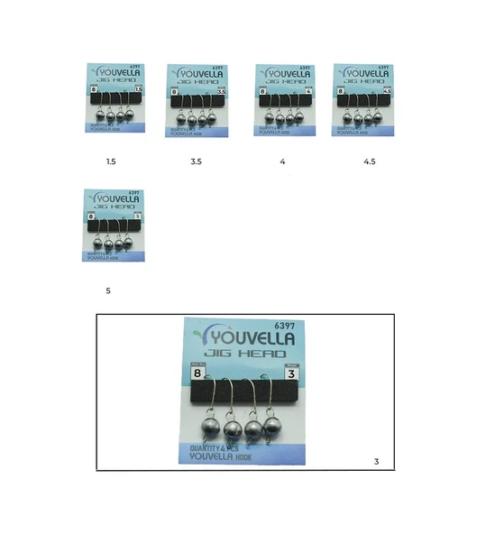 Youvella 6397 Mafsallı Lrf Jig Head Silver Head 4'lü Paket 3 Gr ürün görseli