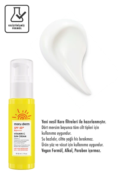 Güneş Kremi | Yeni Formül 2025 | Spf 50 C Vitamini Güneş Kremi 50 ml | Yeni Nesil Kore Filtreleri - Resim 3
