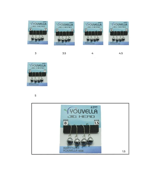 Youvella 6397 Mafsallı Lrf Jig Head Silver Head 4'lü Paket 1.5 Gr ürün görseli