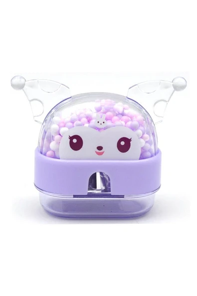 Kuromi Kalemtraş 4 Adet Boncuklu Hazneli Tek Bıçaklı Kalem Açacağı Sevimli Plastik Kalem Traş Çöp Hazneli - 2