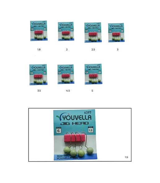 Youvella 6397 Mafsallı Lrf Jig Head Glow Head 4'lü Paket 4 Gr ürün görseli