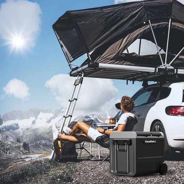 Coolist CLK65W 12/24Volt 220Volt 65 Litre Çift Bölmeli Tekerlekli Outdoor Kompresörlü Oto Buzdolabı/Dondurucu - Resim 5