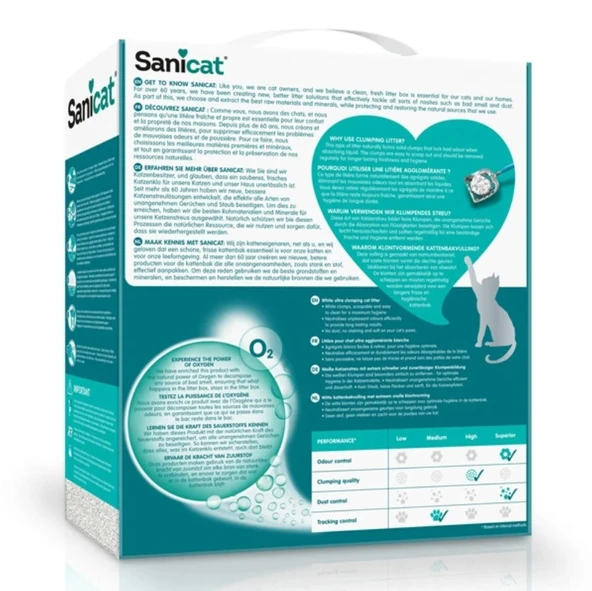 Sanicat Active White Topaklanan Kedi Kumu Kokusuz 10 Lt - 2