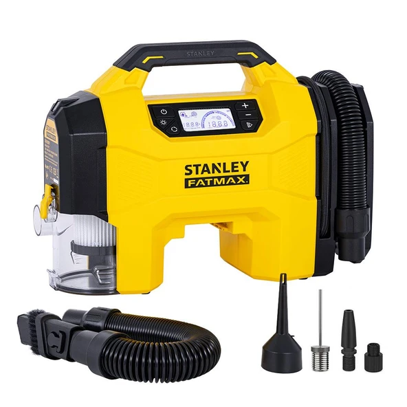 STANLEY SXVI02001 12V/18V 160 PSI Dijital Göstergeli Lastik&Yatak Şişirme+Araç Süpürgesi (Akü Dahil Değildir) SXVI02001 ürün görseli