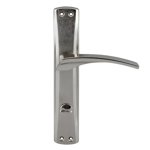 Kapı Kolu WC Banyo Nikel İnox Aynalı Sağa Sola Uygun İç Dış Wc Kapısı Kilitlenebilir 1 Takım - Resim 3