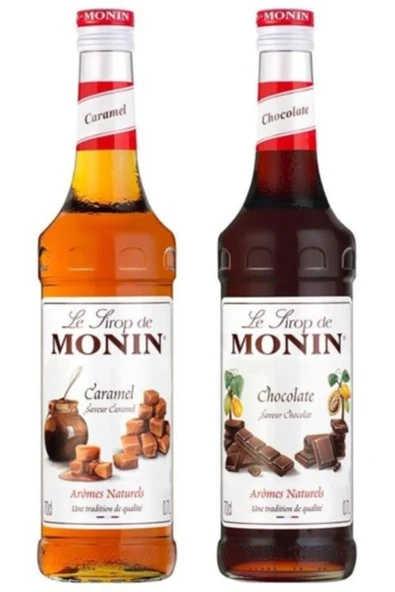Monin Karamel Şurubu 700 ml + Chocolate Çikolata Şurubu 700 Ml