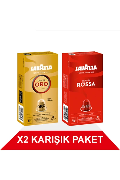 LavAzza Qualità Oro 55gr + Qualità Rossa 57gr Nespresso® Uyumlu Alüminyum Kapsül 2'Li Paket