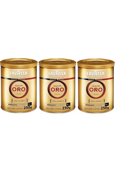 LavAzza Qualita Oro Filtre Kahve Teneke Kutu Üçlü Set (250 GR x 3 ) Orijinal