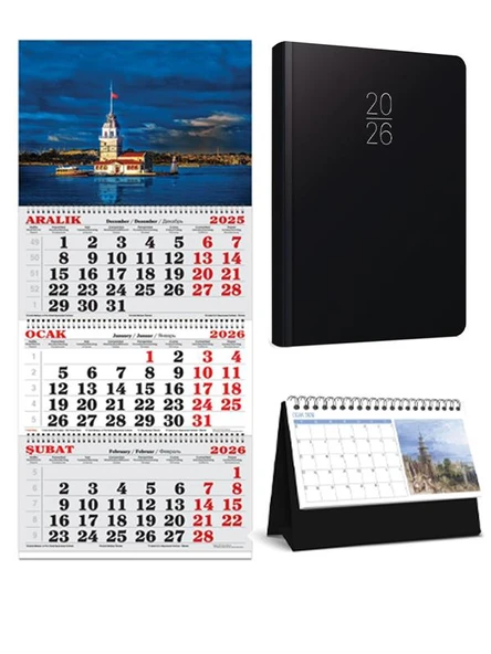 Gıpta 2026 Günlük Ajanda Masa Takvim Set-3 ürün görseli 1