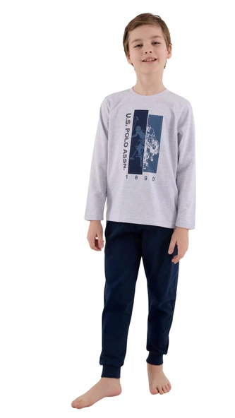 Us Polo Erkek Çocuk Garson Lacivert Uzun Kol Pijama Takım 2206 ürün görseli 1