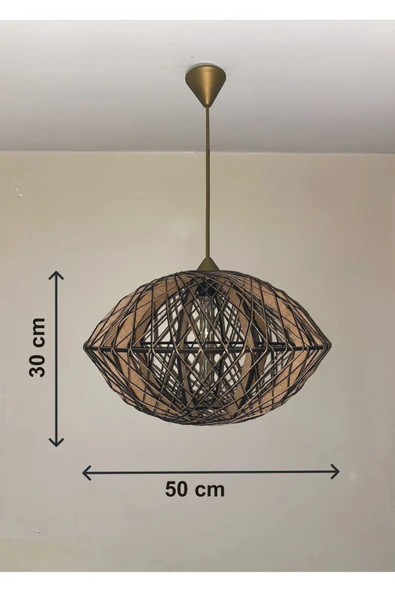 Bohem,Rustik,Modern,Jüt,Hasır,Doğal,El Yapımı Sarkıt Avize - 4
