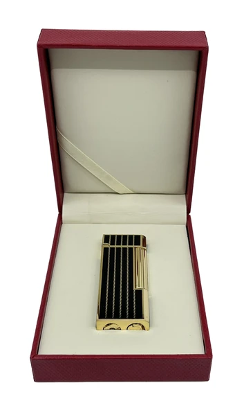 Zenit Altın Renk Şeritli Soft Flame Çakmak - Siyah - Resim 5