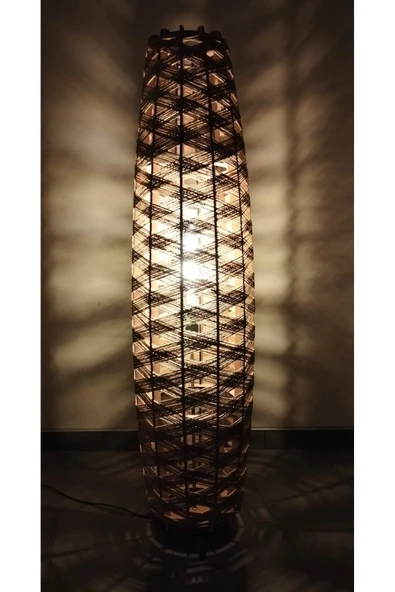 Bohem,Ahşap,Jüt,Hasır,Doğal Lambader 125*32 - 4