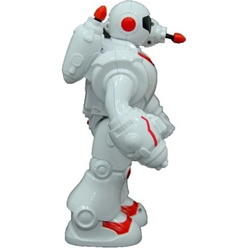 Füze Atan Sesli ve Işıklı Robot Kırmızı-Beyaz - Resim 3