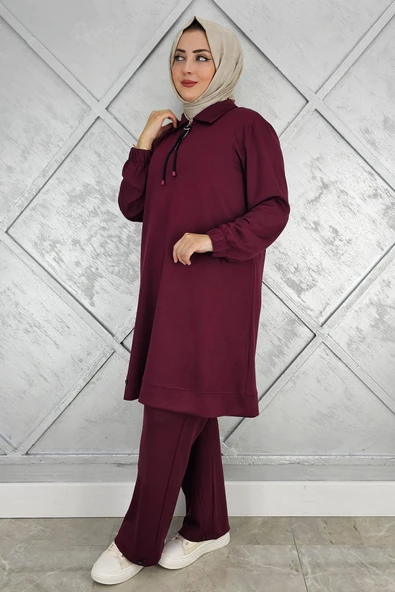 KADIN DÜĞME DETAYLI TESETTÜR TAKIM - Resim 2