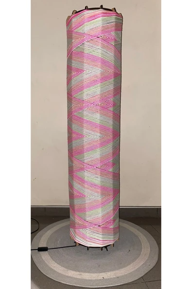 Bohem,Ahşap,Peluş,Modern,Rustik,Doğal El Yapımı Lambader 135*32 - 3