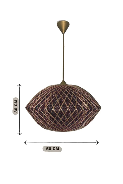 Bohem,Rustik,Modern,Hasır,Jüt,Doğal,El Yapımı Sarkıt Avize - 4