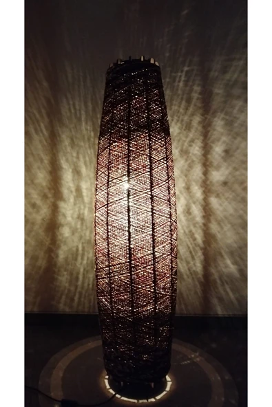 Bohem,Ahşap,Jüt,Hasır,Doğal Lambader 125*32 - 2