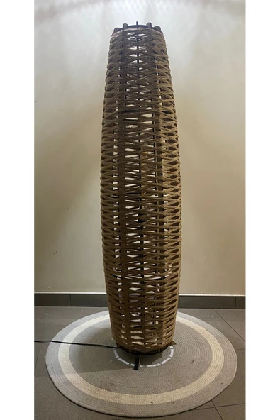 Bohem,Ahşap,Jüt,Hasır,Doğal Lambader 125*32 - 2