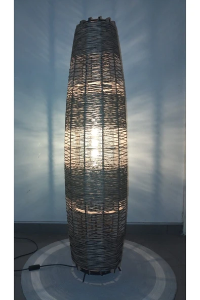 Bohem,Ahşap,Jüt,Hasır,Doğal Lambader 125*32 - 2