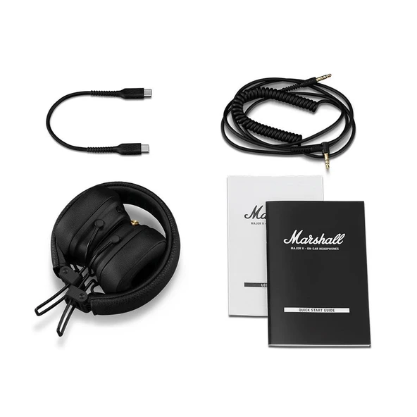 Marshall Major V Siyah Kulak Üstü Bluetooth Kulaklık - Resim 4