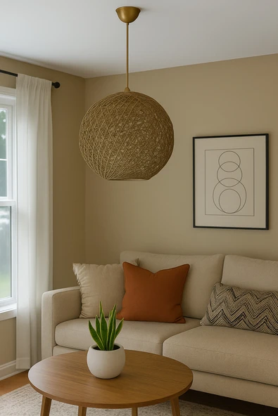 Bohem,Ahşap,Jüt,Hasır,Modern,Doğal Sarkıt Avize - 4