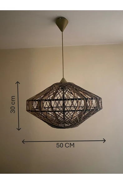 Doğal el yapımı Bohem-Rustik-Modern-Jüt-Yapımı Sarkıt Avize - 4